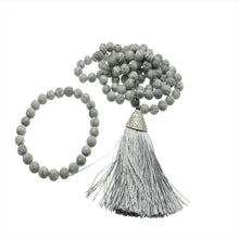 Last inn bildet i Galleri-visningsprogrammet, Nordic Stone Tassel – Halskjede i tromlet naturstein