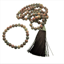 Last inn bildet i Galleri-visningsprogrammet, Stilig sett med kjede og armbånd i trommlet stein